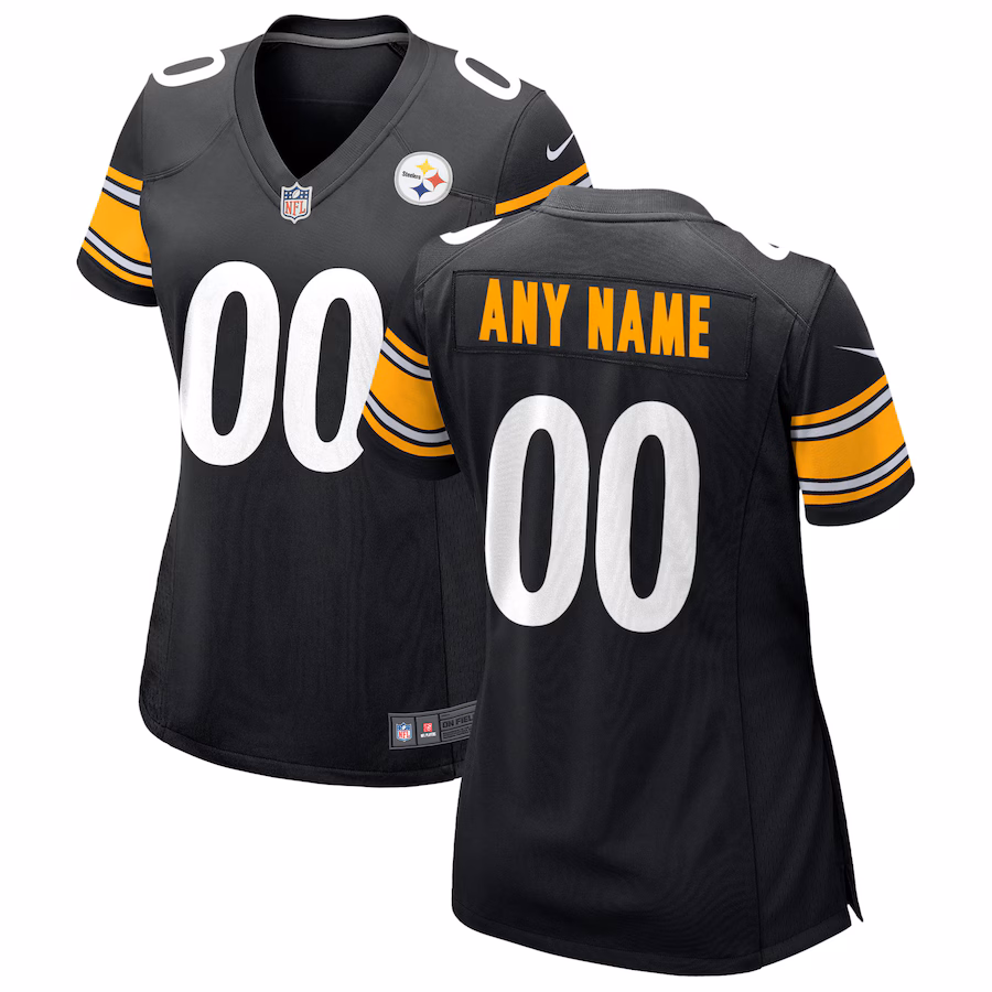 Women's Nike Black Pittsburgh Steelers Custom Game Jersey - Ujersey Shop