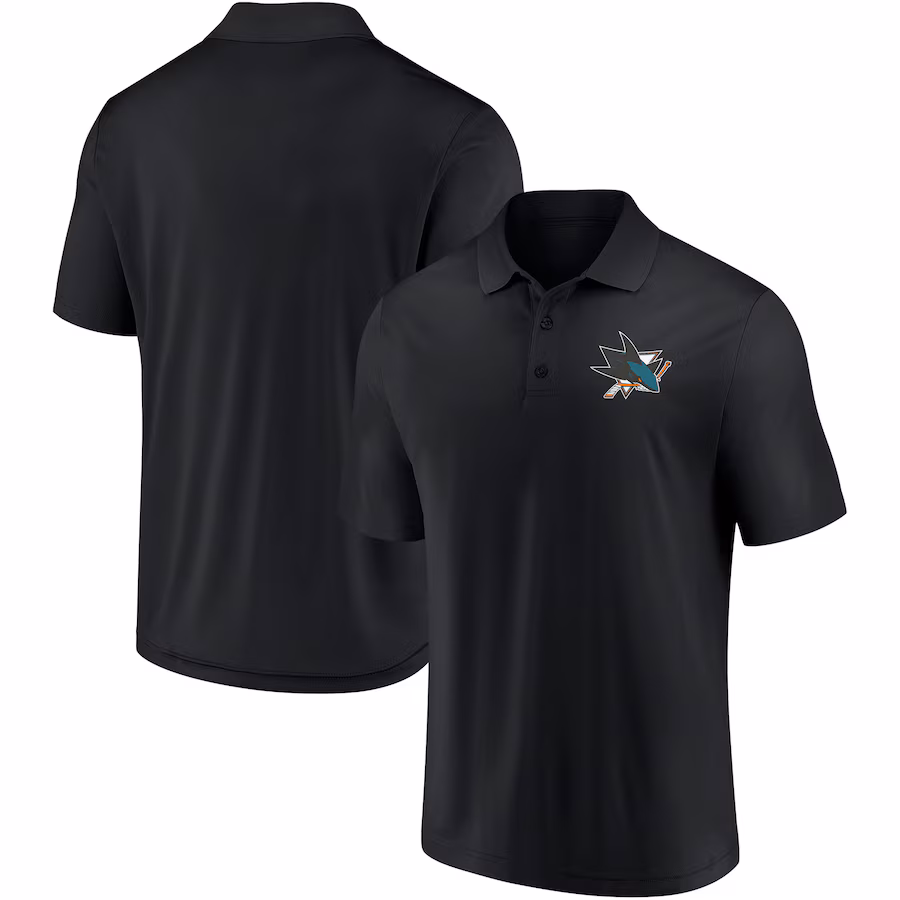 Men's San Jose Sharks Fanatics Black Winning Streak Polo - Ujersey Shop