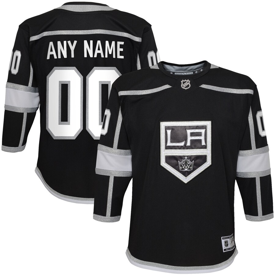 Youth Los Angeles Kings Black 2020/21 Home Premier Custom Jersey - Ujersey Shop