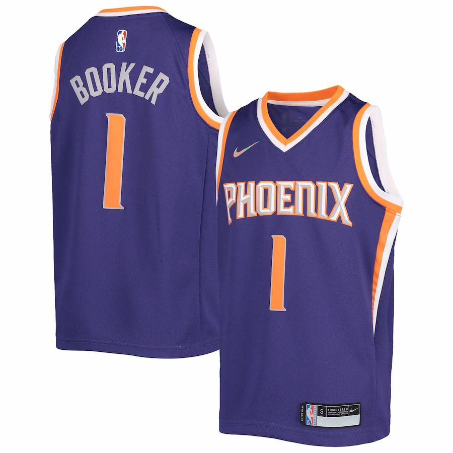 Youth Phoenix Suns Devin Booker Nike Purple 2021/22 Diamond Swingman Jersey - Icon Edition - Ujersey Shop