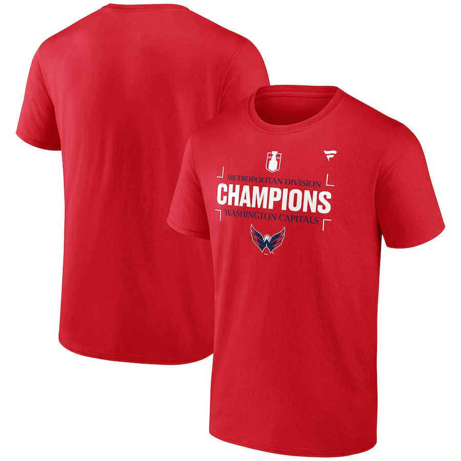 Men's Washington Capitals Fanatics Red 2025 Metropolitan Division Champions T-Shirt - Ujersey Shop