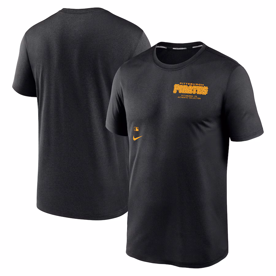 Men's Pittsburgh Pirates Nike Black Authentic Collection Early Work Tri-Blend Performance T-Shirt - Ujersey Shop