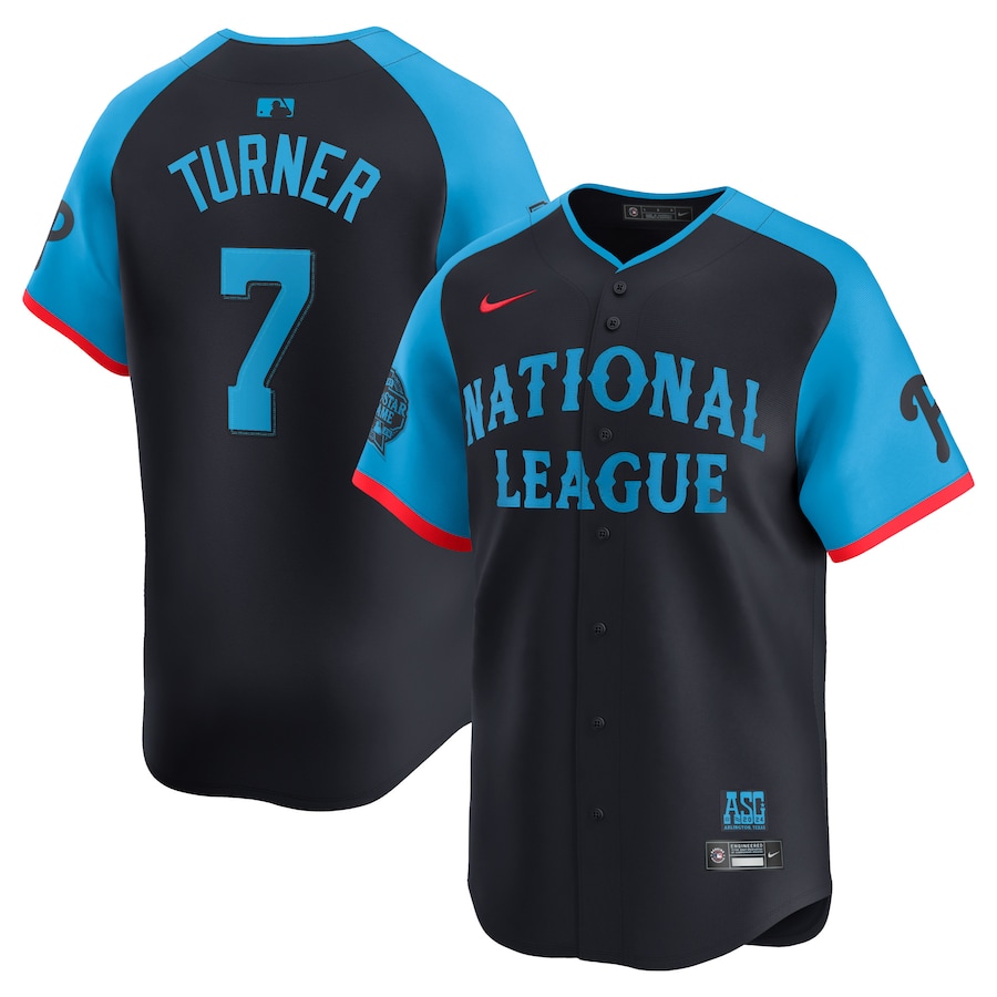Men's National League Trea Turner Nike Navy 2024 MLB All-Star Game Limited Player Jersey - Ujersey Shop