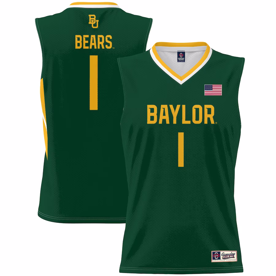 #1 Baylor Bears GameDay Greats Youth Lightweight Basketball Jersey - Green - Ujersey Shop