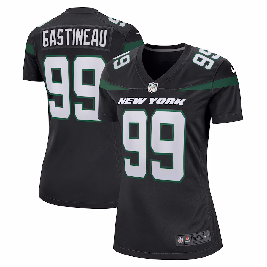 Women's New York Jets Mark Gastineau Nike Stealth Black Game Jersey - Ujersey Shop