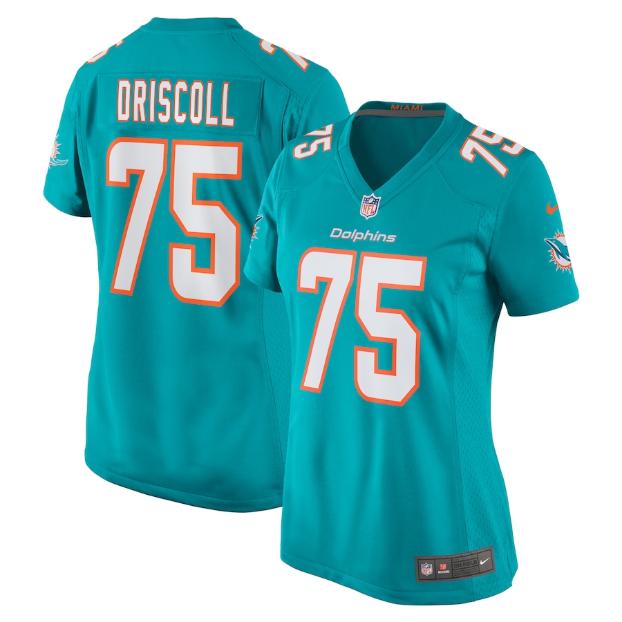 Women's Miami Dolphins Jack Driscoll Nike  Aqua Team Game Jersey - Ujersey Shop