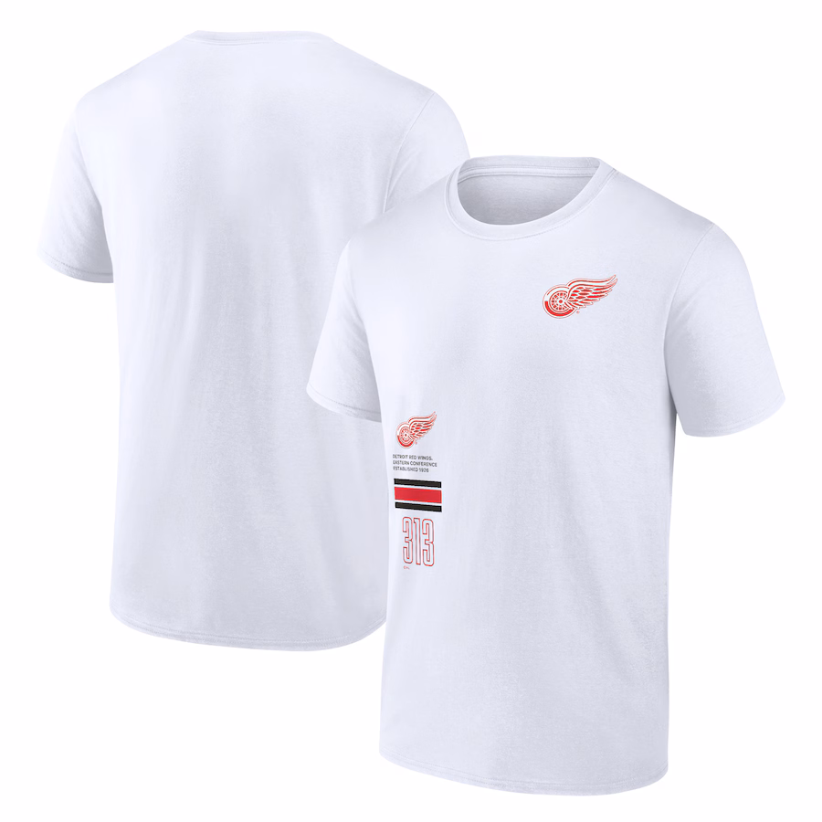 Men's Detroit Red Wings Fanatics White Represent T-Shirt - Ujersey Shop