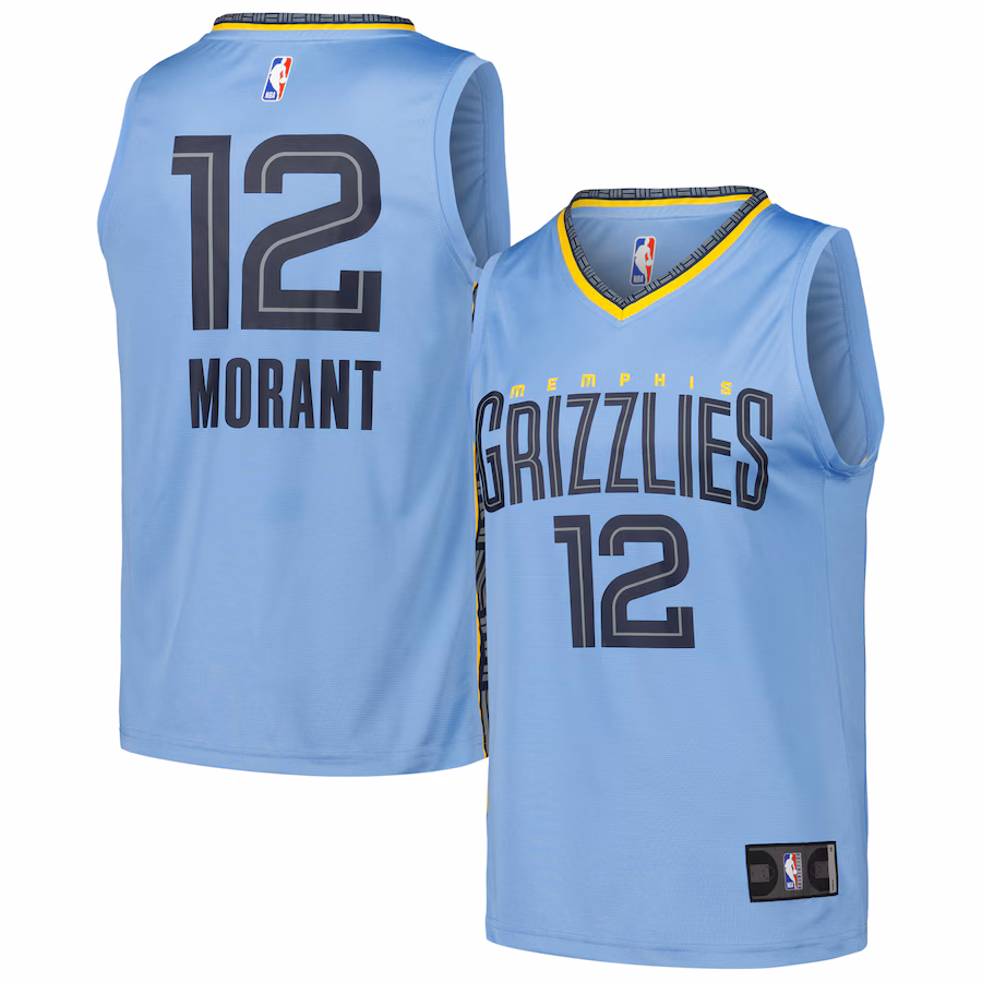 Men's Memphis Grizzlies Ja Morant Fanatics Light Blue Fast Break Replica Player Jersey - Statement Edition - Ujersey Shop