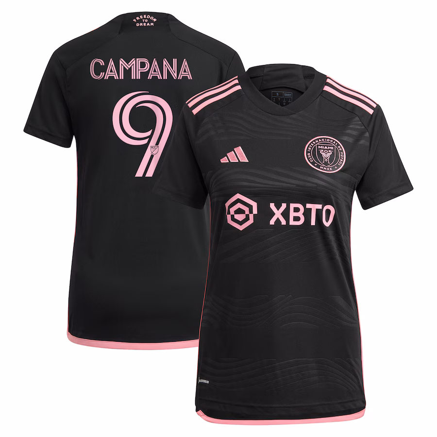 Women's Inter Miami CF Leonardo Campana adidas Black 2023 La Noche Replica Player Jersey - Ujersey Shop