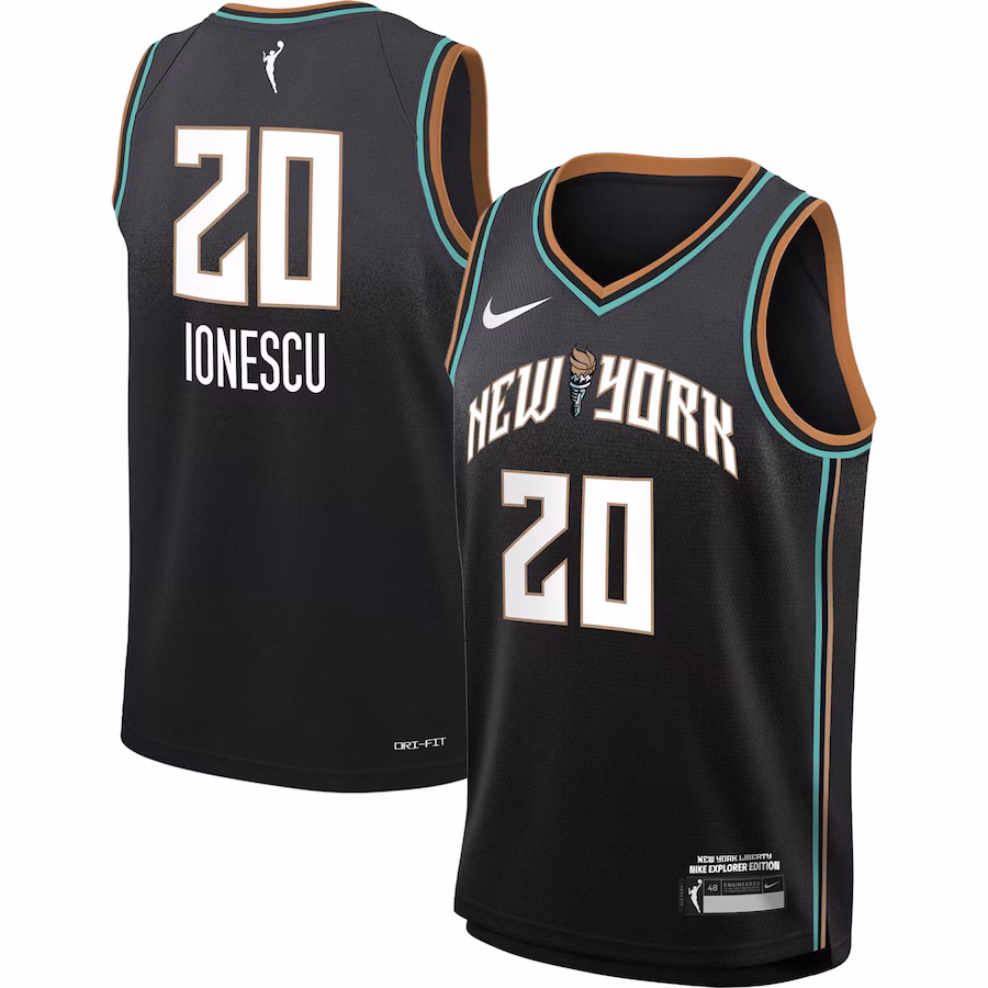 Youth New York Liberty Sabrina Ionescu Nike Black 2021 Explorer Edition Victory Player Jersey - Ujersey Shop