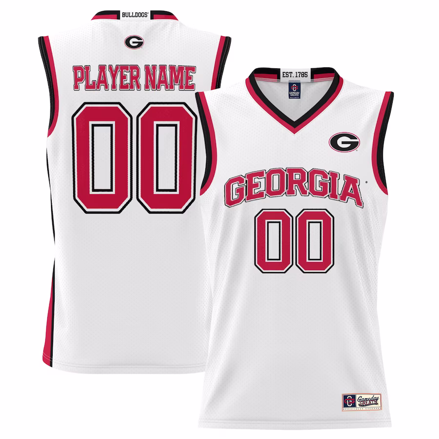 Georgia Bulldogs GameDay Greats Men's NIL Pick-A-Player Lightweight Basketball Jersey - White - Ujersey Shop