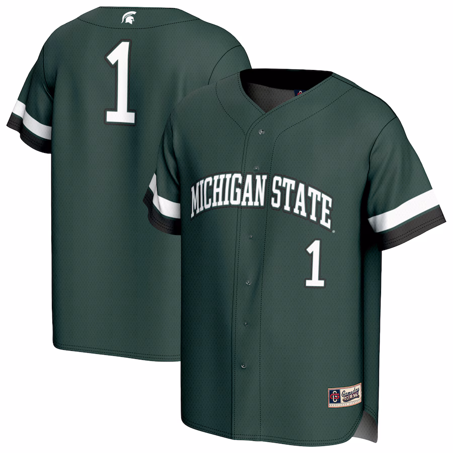 Unisex GameDay Greats #1 Green Michigan State Spartans Lightweight Collegiate Baseball Fashion Jersey - Ujersey Shop
