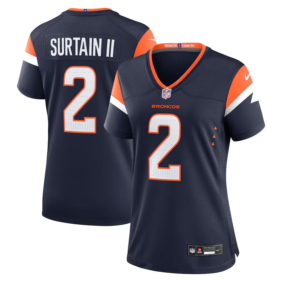 Women's Denver Broncos Patrick Surtain II Nike Navy Mile High Collection Alternate Game Jersey - Ujersey Shop