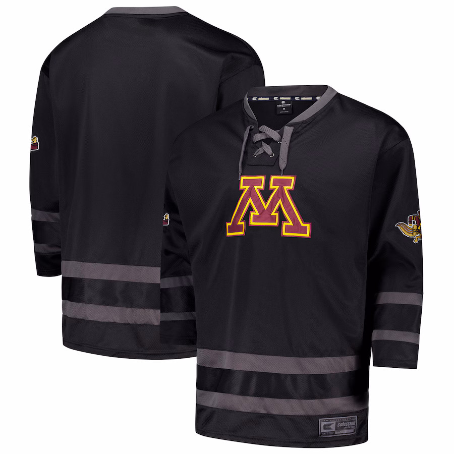 Men's Colosseum Black Minnesota Golden Gophers On The Ice Hockey Jersey - Ujersey Shop