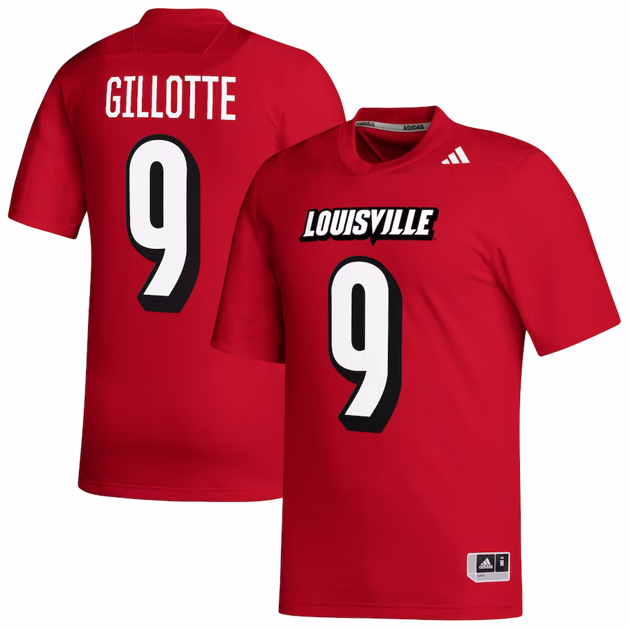 Ashton Gillotte Louisville Cardinals adidas NIL Football Player Jersey - Red - Ujersey Shop