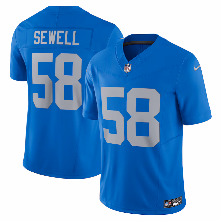 Men's Detroit Lions Penei Sewell Nike Blue Vapor F.U.S.E. Alternate Limited Jersey - Ujersey Shop
