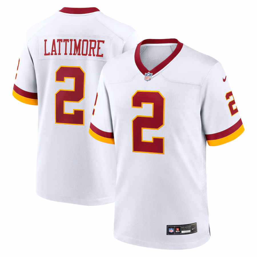 Men's Washington Commanders Marshon Lattimore Nike White Game Super Bowl Era Jersey - Ujersey Shop