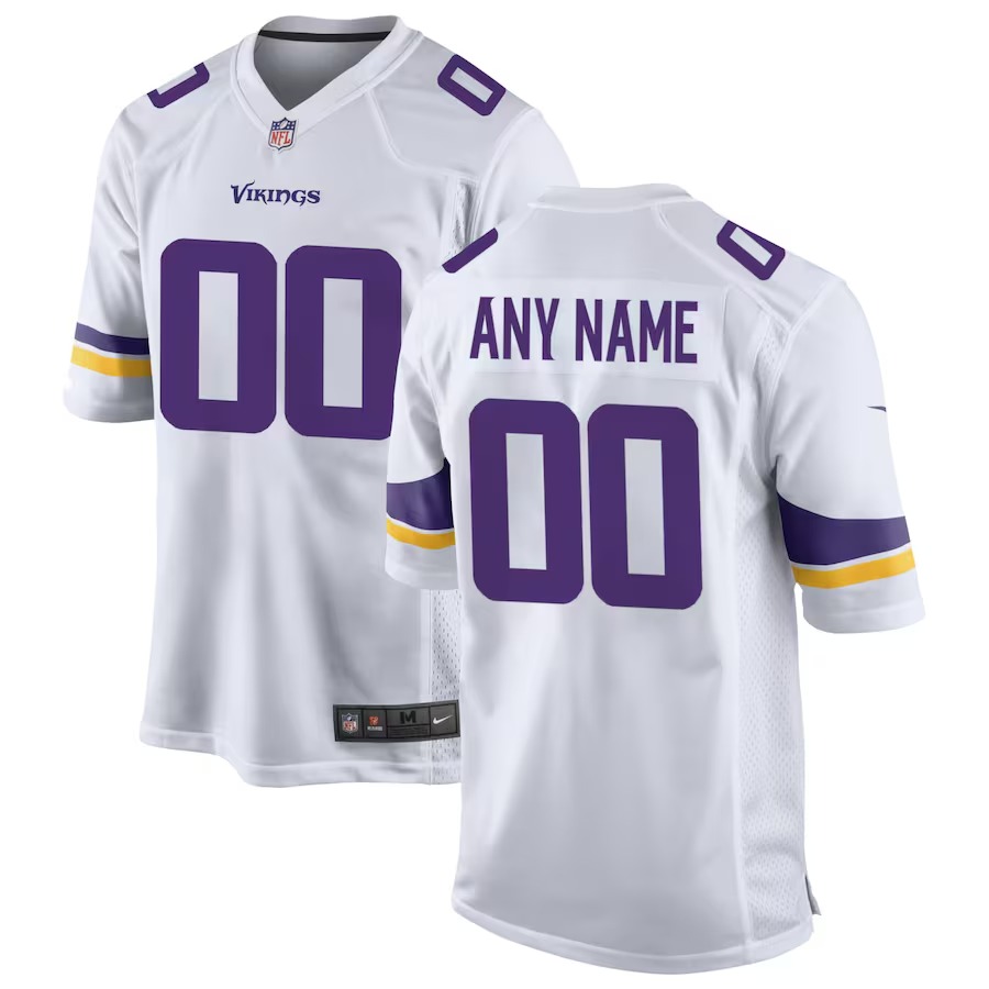 Men's Minnesota Vikings Nike White Custom Game Jersey - Ujersey Shop