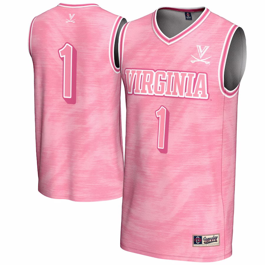 #1 Virginia Cavaliers GameDay Greats Unisex Lightweight Basketball Jersey - Pink - Ujersey Shop