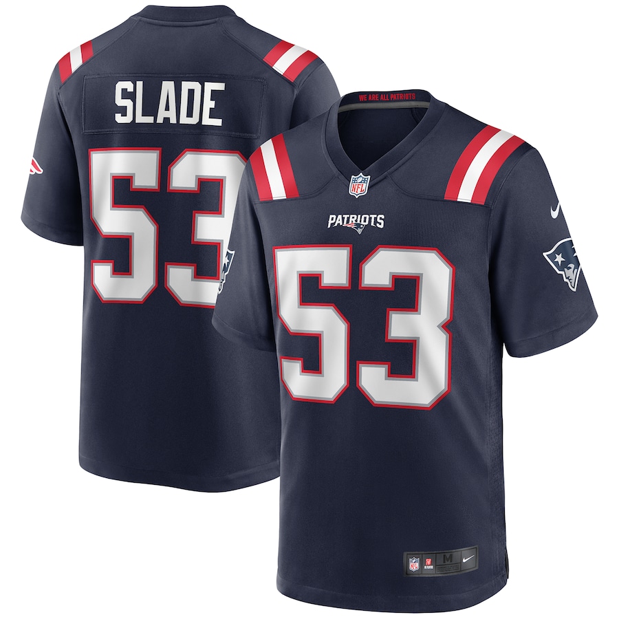 Men's New England Patriots Chris Slade Nike Navy Game Retired Player Jersey - Ujersey Shop