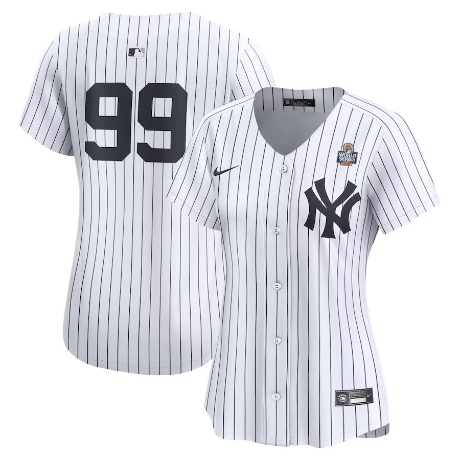 Women's New York Yankees Aaron Judge Nike White 2024 World Series Home Limited Player Jersey - Ujersey Shop