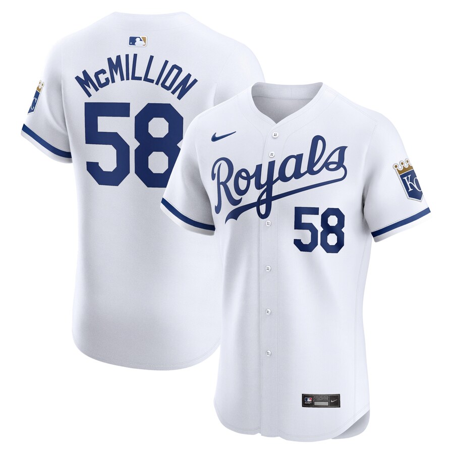 Men's Kansas City Royals John McMillon Nike White Home Elite Player Jersey - Ujersey Shop