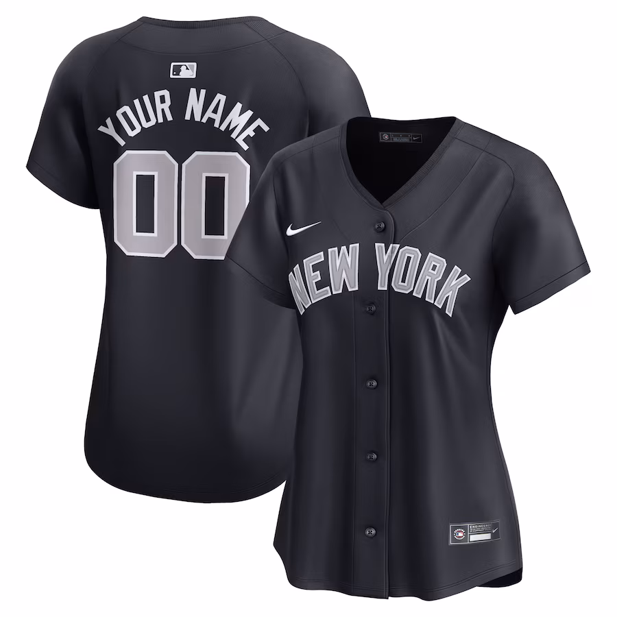 Women's New York Yankees Nike Navy Alternate Limited Custom Jersey - Ujersey Shop