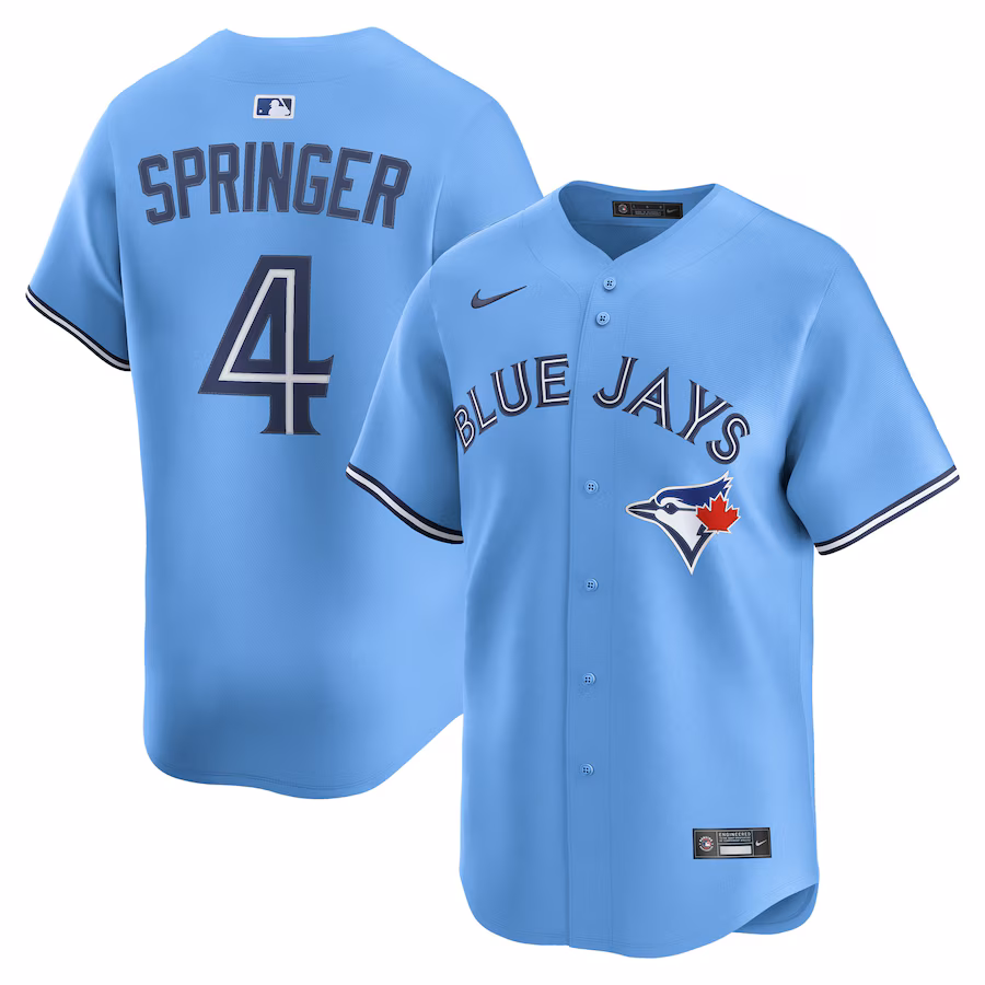 Men's Toronto Blue Jays George Springer Nike Powder Blue Alternate 2 Limited Jersey - Ujersey Shop