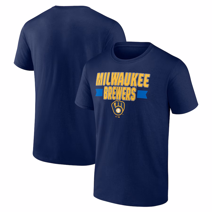 Men's Milwaukee Brewers Fanatics Navy Close Victory T-Shirt - Ujersey Shop
