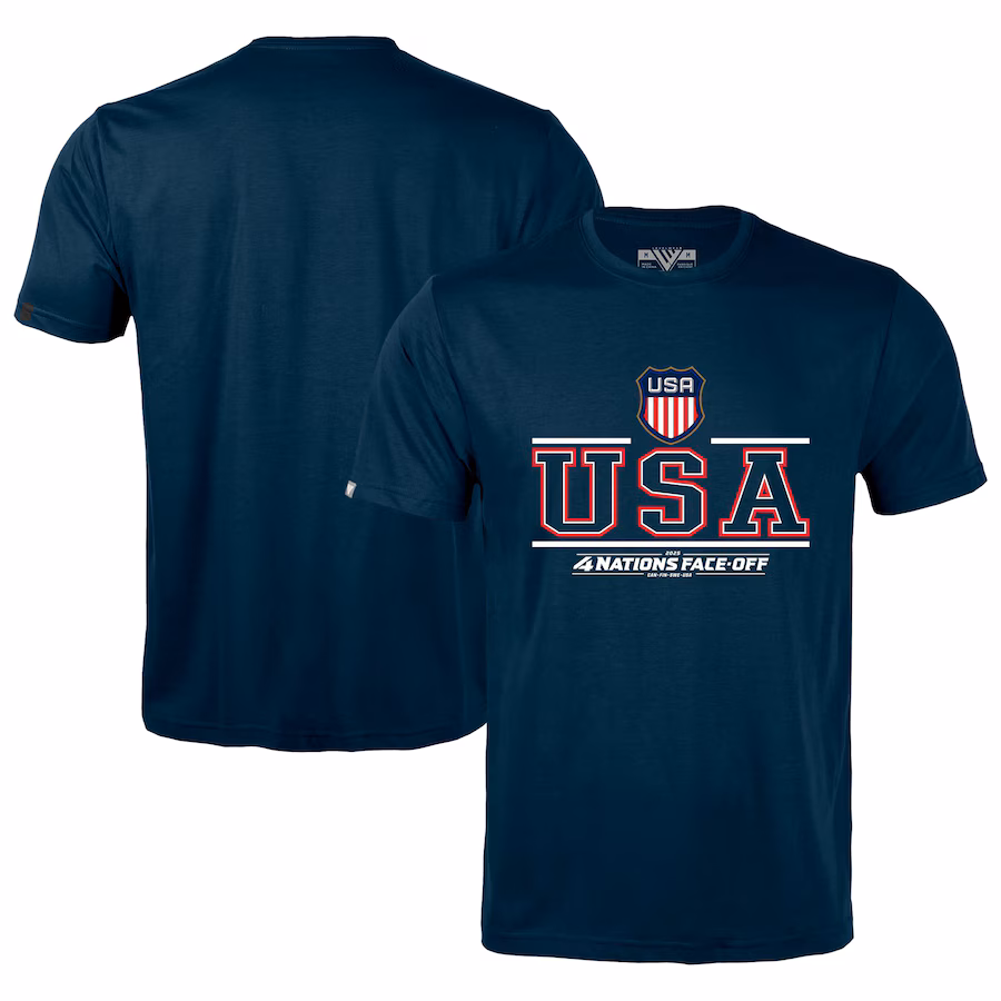 Men's USA Levelwear Navy 2025 4 Nations Face-Off Richmond T-Shirt - Ujersey Shop