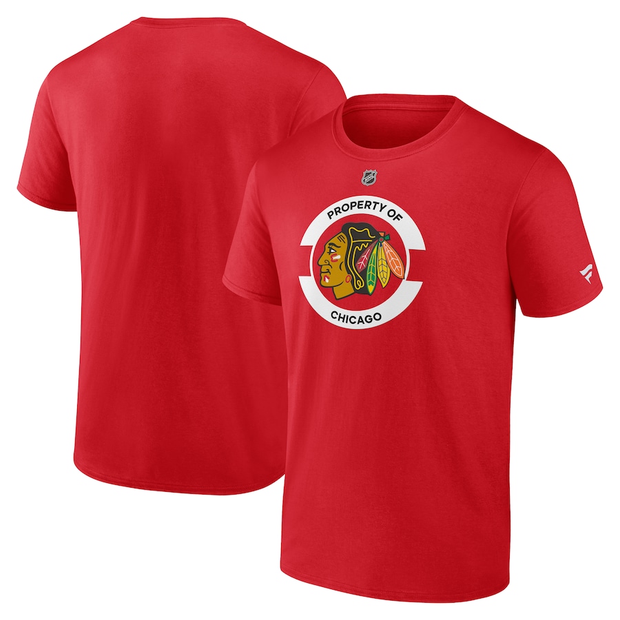 Men's Chicago Blackhawks Fanatics Red Authentic Pro Core Secondary T-Shirt - Ujersey Shop