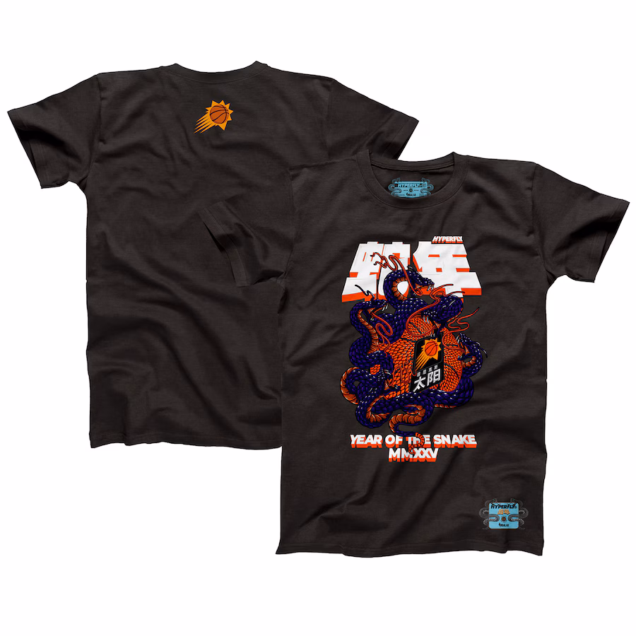 Unisex Phoenix Suns NBALab x Hyperfly Heather Black Year of the Snake Lunar New Year Collection T-Shirt - Ujersey Shop