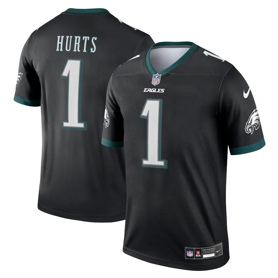 Men's Philadelphia Eagles Jalen Hurts Nike Black Legend Player Performance Top - Ujersey Shop