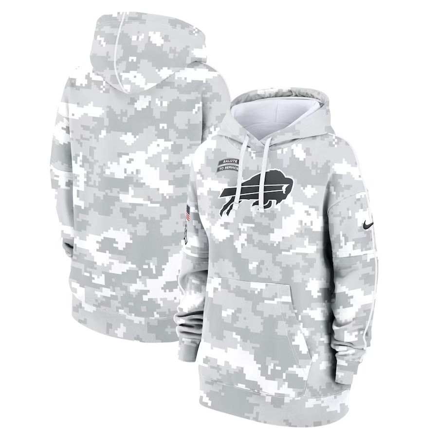 Women's Buffalo Bills Nike Arctic Camo 2024 Salute To Service Club Fleece Pullover Hoodie - Ujersey Shop