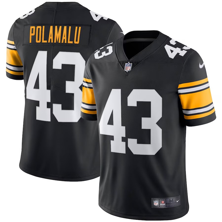 Men's Pittsburgh Steelers Troy Polamalu Nike Black Retired Player Limited Alternate Jersey - Ujersey Shop