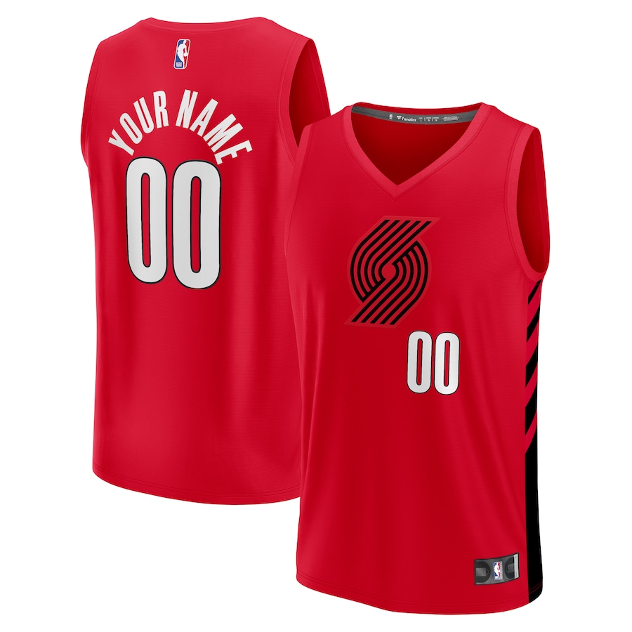 Men's Portland Trail Blazers  Fanatics Red  Fast Break Custom Replica Jersey - Statement Edition - Ujersey Shop