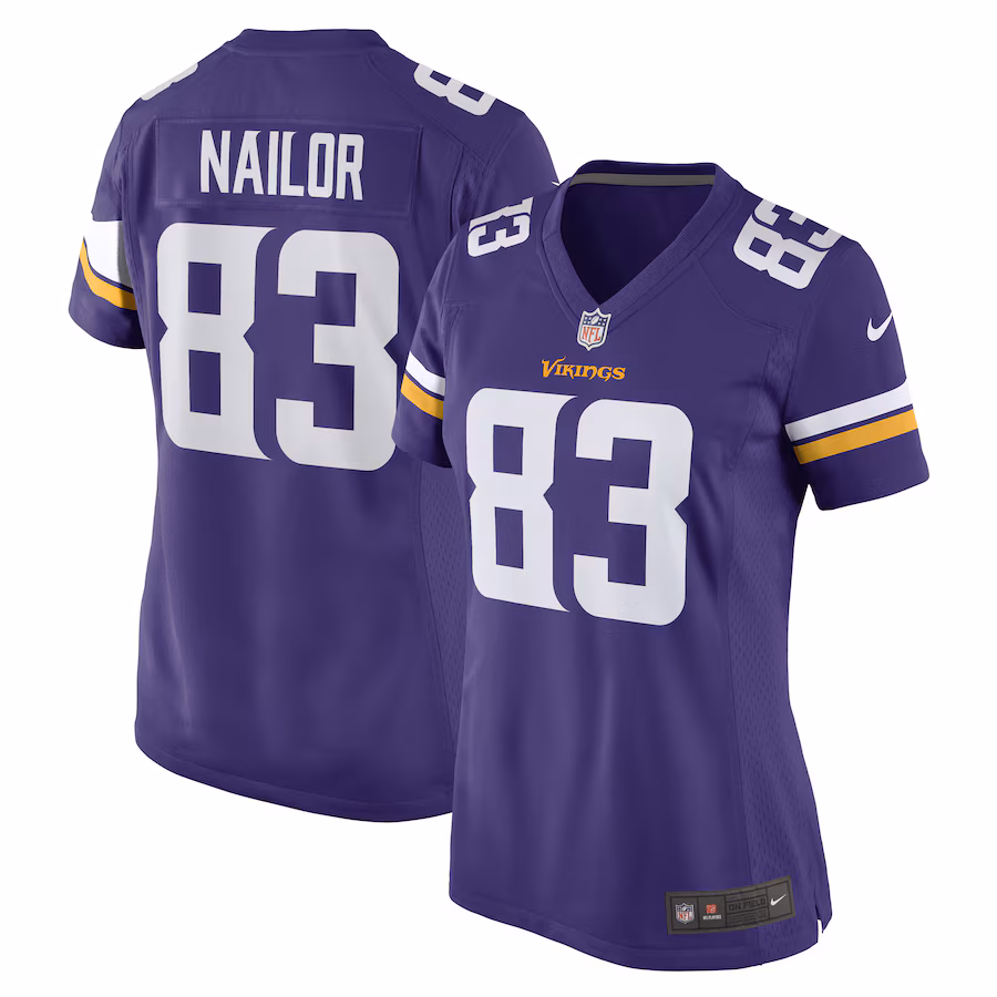 Women's Minnesota Vikings Jalen Nailor Nike Purple Game Player Jersey - Ujersey Shop