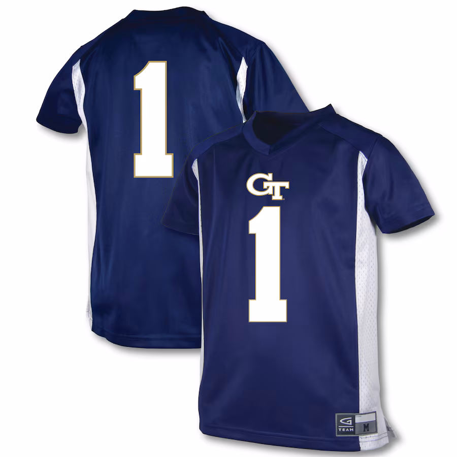 Youth Garb #1 Blue Georgia Tech Yellow Jackets Football Jersey - Ujersey Shop