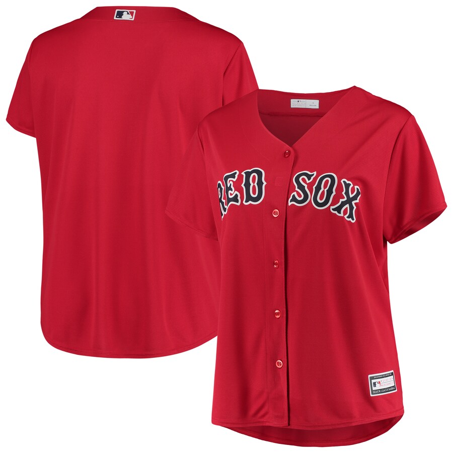Women's Boston Red Sox Red Plus Size Alternate Replica Team Jersey - Ujersey Shop