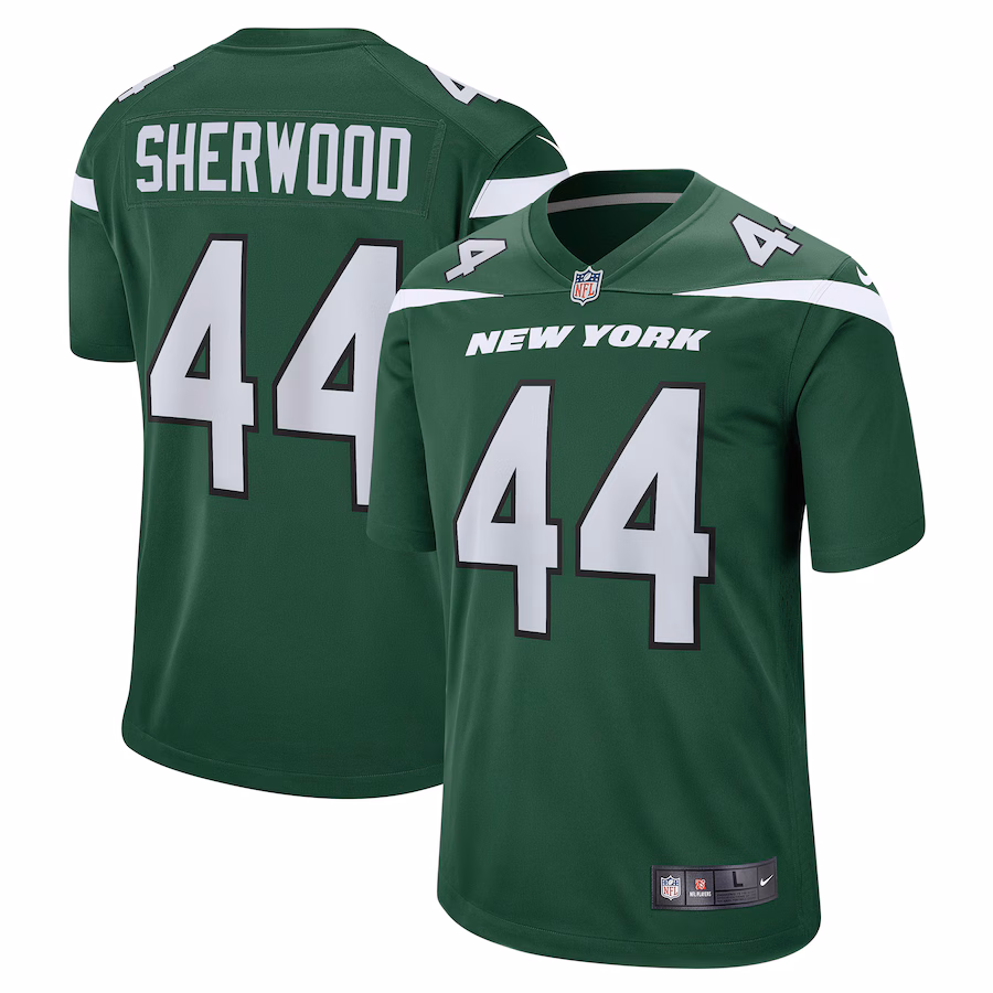 Men's New York Jets Jamien Sherwood Nike Gotham Green Game Jersey - Ujersey Shop