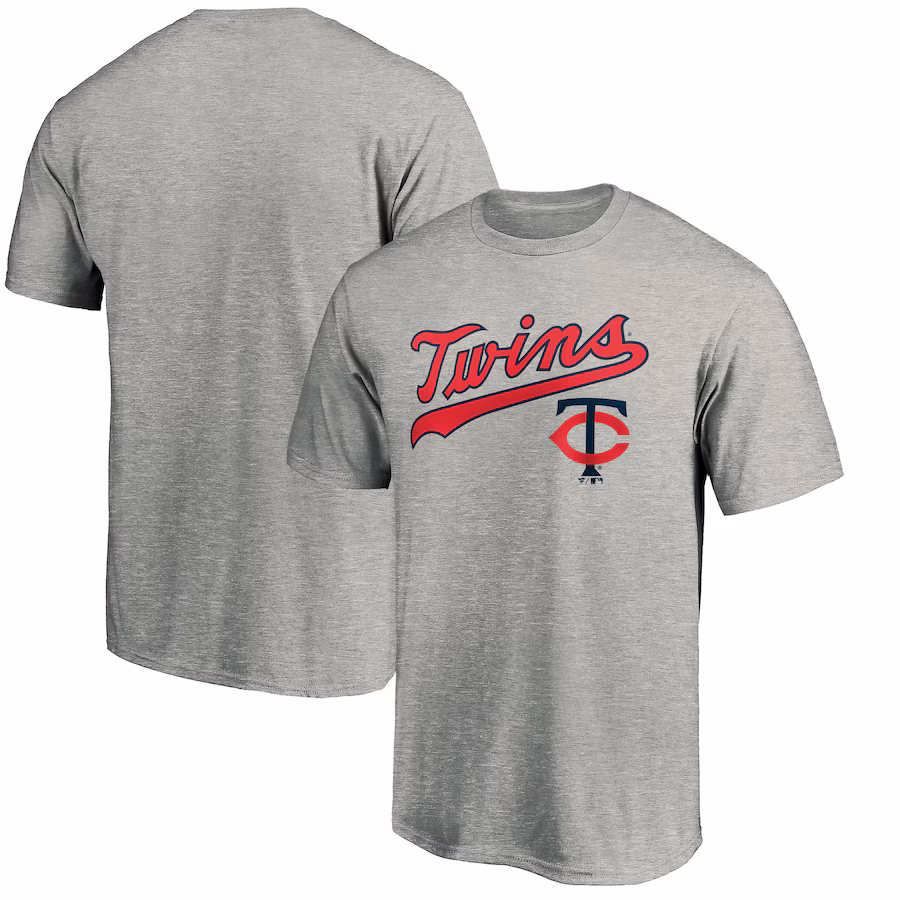 Men's Minnesota Twins Heather Gray Team Wahconah T-Shirt - Ujersey Shop