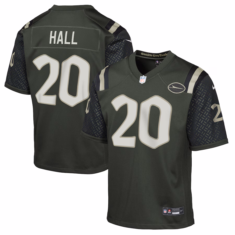 Youth New York Jets Breece Hall Nike Gotham Green 2025 Rivalries Collection Game Jersey - Ujersey Shop