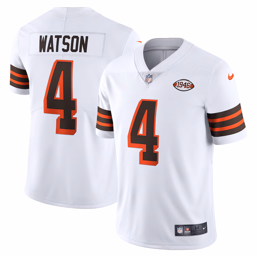 Men's Cleveland Browns Deshaun Watson Nike White 2021 Alternate Vapor Limited Jersey - Ujersey Shop