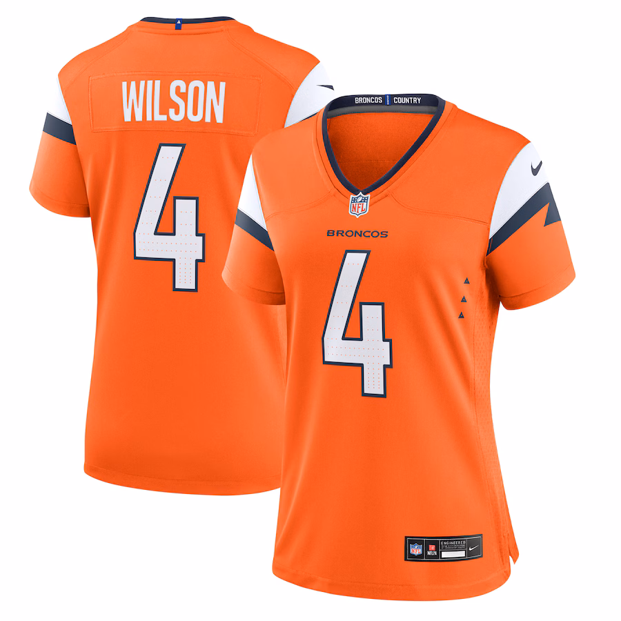 Women's Denver Broncos Zach Wilson Nike Orange Team Game Jersey - Ujersey Shop