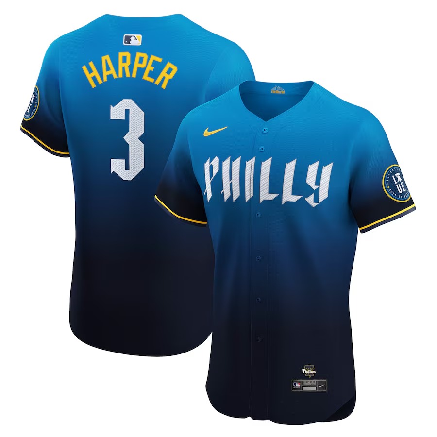 Men's Philadelphia Phillies Bryce Harper Nike Navy City Connect Elite Jersey - Ujersey Shop