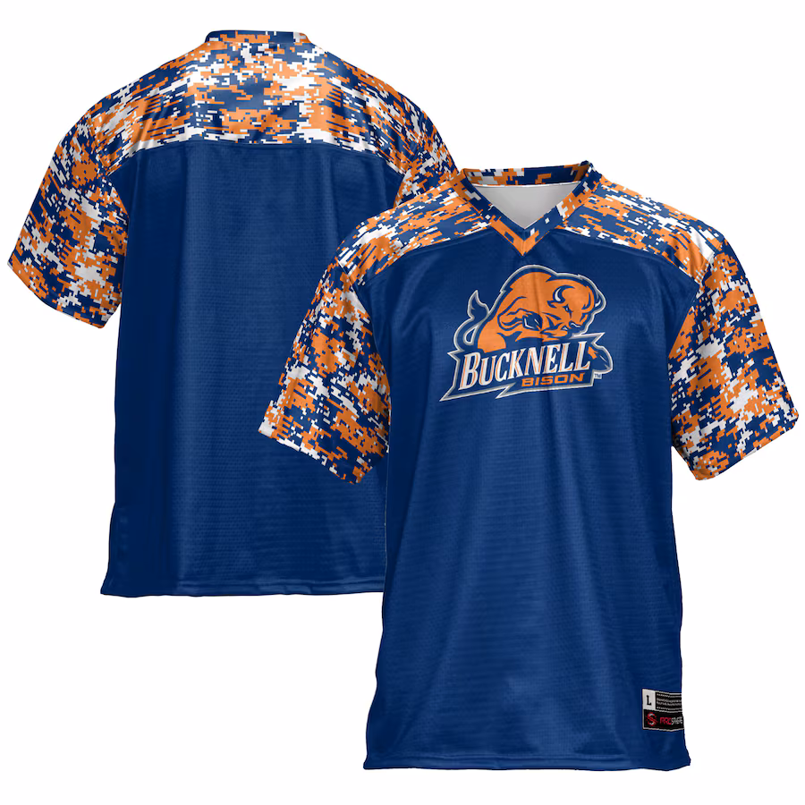 Men's GameDay Greats Blue Bucknell Bison Football Jersey - Ujersey Shop