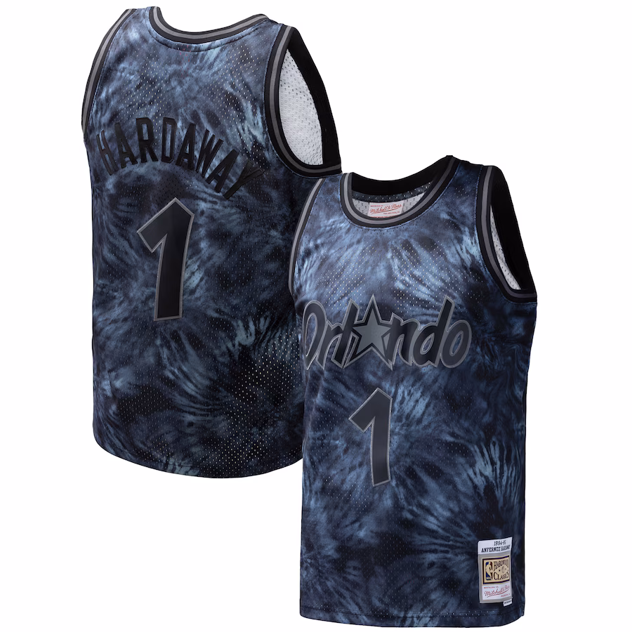 Men's Orlando Magic Penny Hardaway Mitchell & Ness Black Hardwood Classics 1984/85 Tie-Dye Swingman Jersey - Ujersey Shop