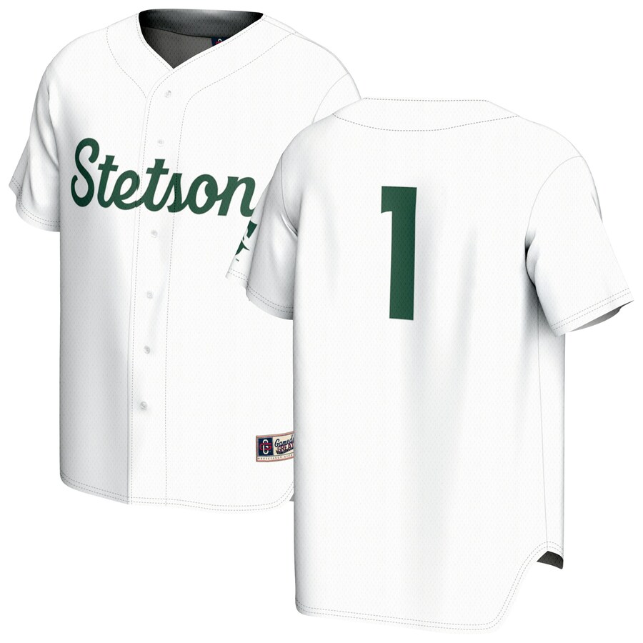 Youth GameDay Greats #1 White Stetson Hatters Lightweight Baseball Fashion Jersey - Ujersey Shop
