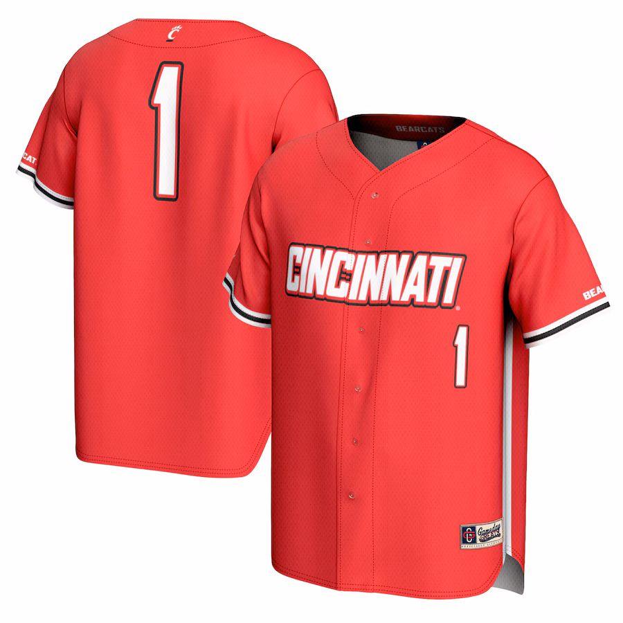 Unisex GameDay Greats #1 Red Cincinnati Bearcats Lightweight Baseball Fashion Jersey - Ujersey Shop