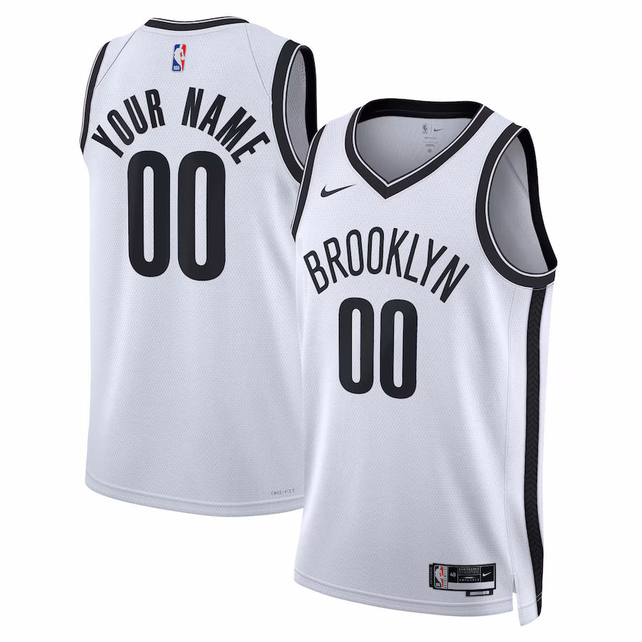 Unisex Brooklyn Nets Nike White Swingman Custom Jersey - Association Edition - Ujersey Shop